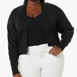 Daily Ritual Women's Ultra-Soft Cardigan and Crop Top Sweater Set